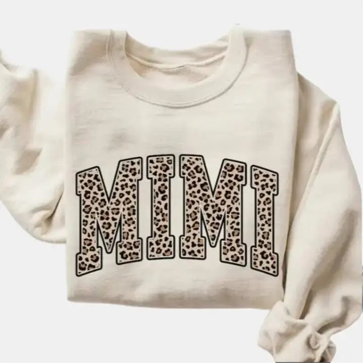 Soulful - Mimi Sweatshirt, Leopard Mimi Sweater, Cute Mimi Sweatshirt, Gift for Mimi, Grandma Gift, Grandmother Outfit, Grandma Mimi Gigi