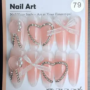 LIVE Individual Pack of Press On Nails Multicolor Sparkly Rhinestones