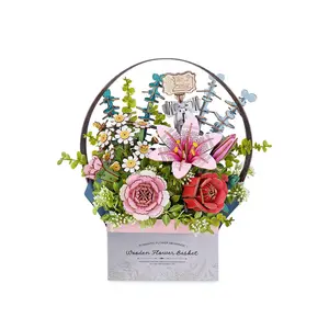 Hands Craft | Wooden Flower Puzzle Basket 12+