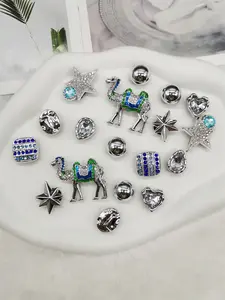 18PCS Vintage Luxury Silvery Camel Resin Shoe Charms DIY Decorations Bling Rhinestone Star Clogs Shoes Buckles Accessories Removable Heart Artificial Faux Pearl Shoe Clips Decor Fit Women Bubble Slippers Sandals Garden Shoes Beach Bag Party Ornaments Gift