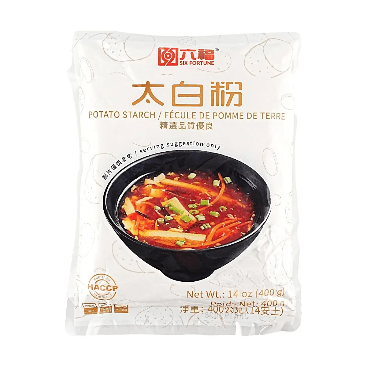 LIU FU YONG ZHEN Taiwan Potato Starch 400g - Premium Tapioca Starch for Thickening Sauces, Gravies & Baking