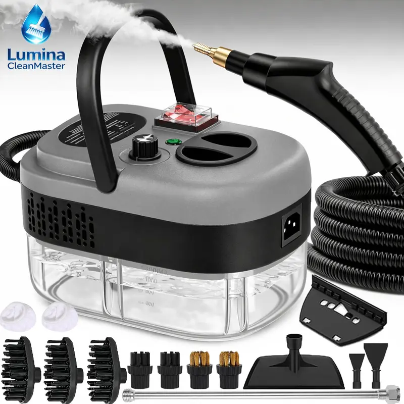 Pressurized Handheld Multi-Surface Natural Steam Cleaner with 14 Accessories, Powerful Chemical-Free Steam Cleaner, Suitable for Home and Cars, Cleaning Washing Machines, Air Conditioners, Kitchens, Summer Appliance Cleaning Tool. Home Use.