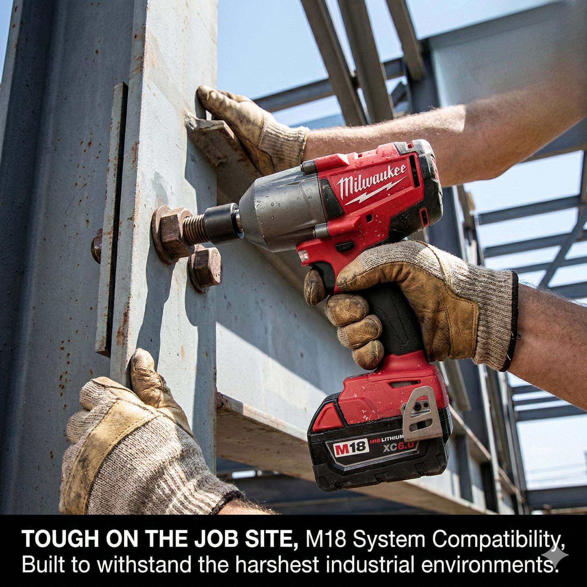 Milwaukee M18 900Nm FMTIWF12 Cordless Impact Wrench Kit With Battery Charger For Mechanics Automotive Tools Compact Size High Torque