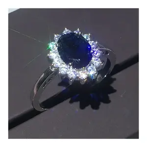 Royal Jewelry Princess Diana Soild 925 Sterling Silver Ring Engagement Wedding Band Rings for Women Bridal Valentines Day Gift