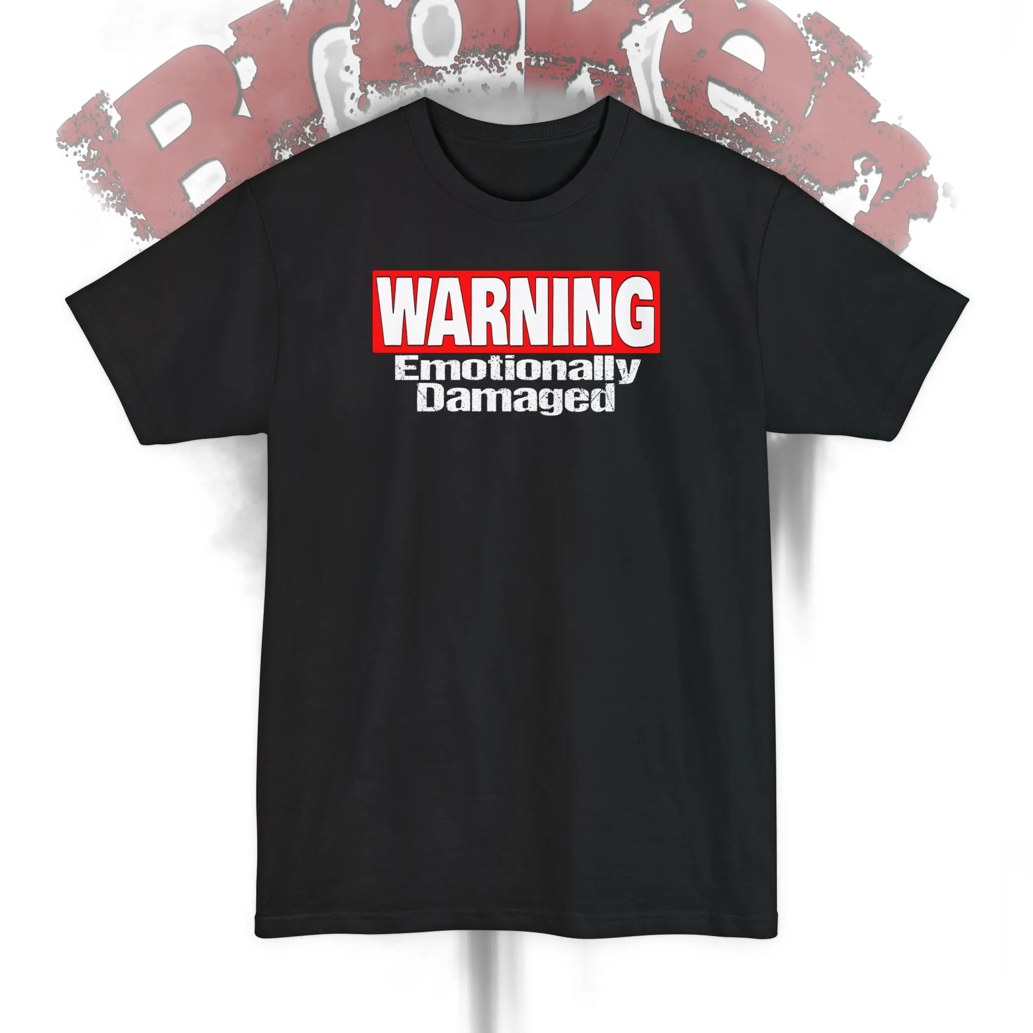 Warning Emotionally Damaged T-Shirt | Graphic Text Tee
