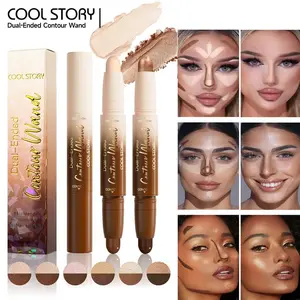 Double-ended Highlighting Stick & Contouring Stick, Enhancing Bronzer, 1 Count Waterproof Long Lasting Highlighter & Contouring Stick, Natural Makeup Accessories for Women