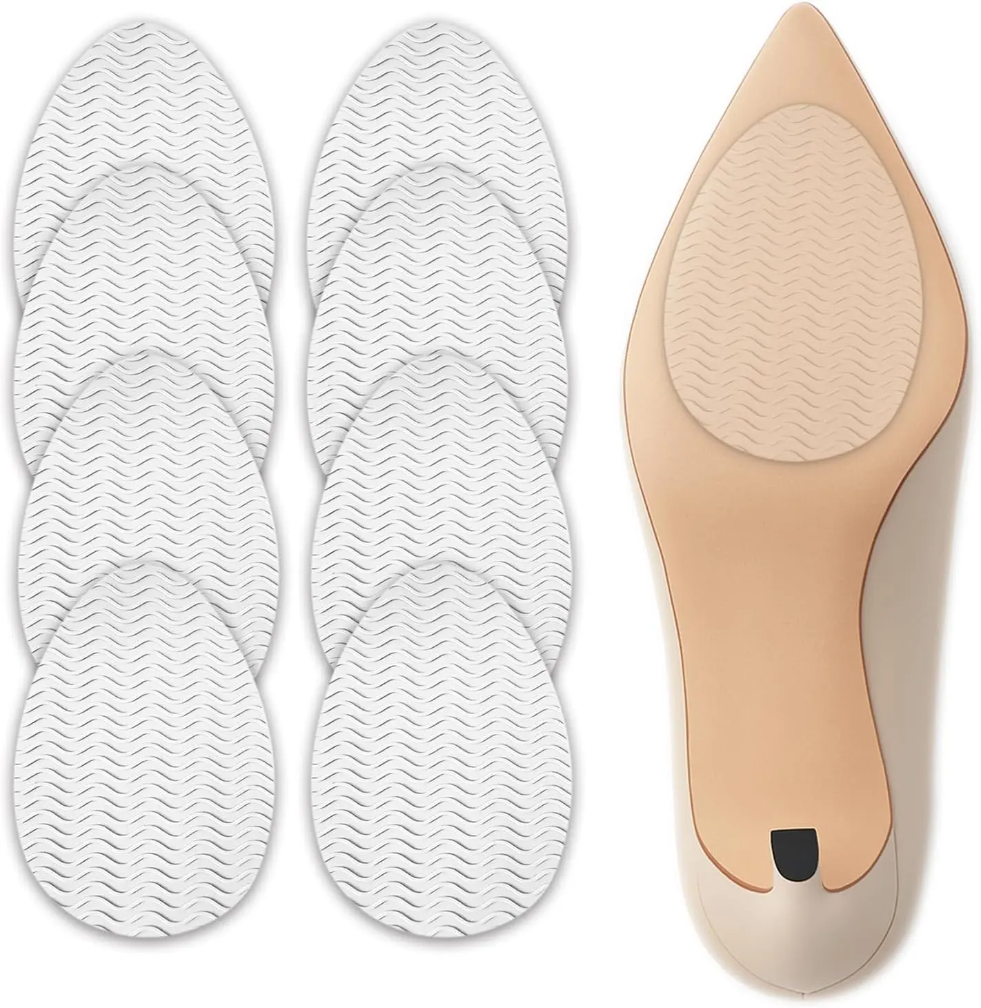 Clear Non Slip Shoe Pads for Heels – Anti-Slip Grip Inserts for Pumps, Stilettos & Dress Shoes, Invisible Traction Stickers for Pointed Toe Soles