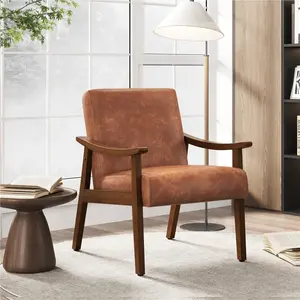 Yaheetech Accent Chair, Mid-Century Modern Armchair with Solid Wood Legs Reading Leisure Chair with High Back for Living Room Bedroom Yaheetech Accent Chair, Mid-Century Modern Armchair with Solid Wood Legs Reading Leisure Chair with High Back for Living Room Bedroom