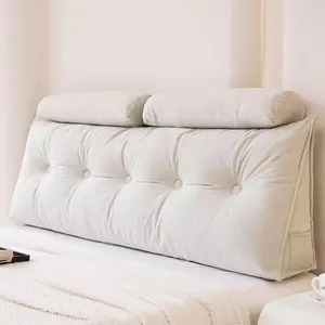 Solid Color Bed Headboard Pillow with Pillowcase, Soft Comfortable Backrest Pillow, Bedroom Accessories, Home Decor