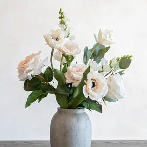 Whitewood Bouquet - Midi, Luxury Faux Floral Arrangement with Real Touch Blooms