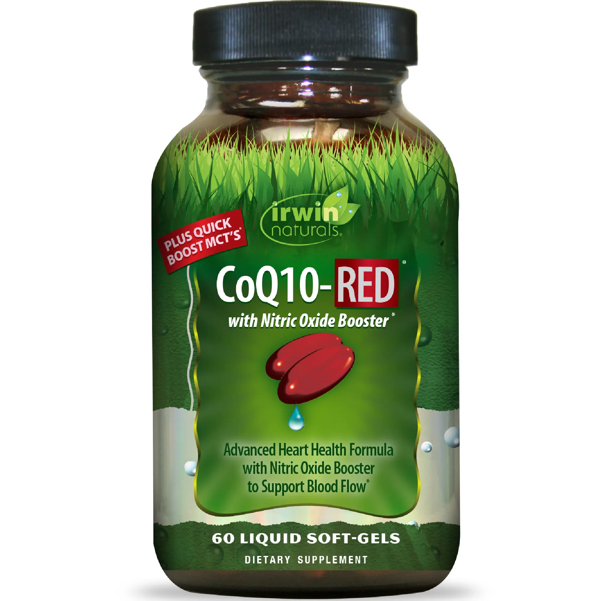 CoQ10-RED | CoQ10, L-Citrulline & MCT Oil with Ginkgo for Heart, Circulation & Cellular Energy Support | 60 Liquid Soft-Gels