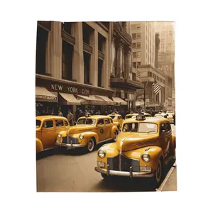 Vintage New York city Velveteen Plush Blanket