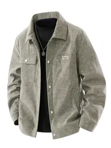 Men's Jacket Spring And Autumn Corduroy American Style Casual Men'S Clothing Turn-Down Collar Coat