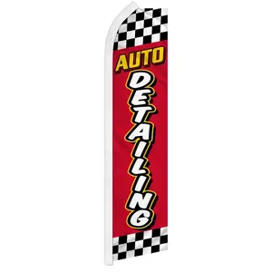 11.5x2.5 ft Large Checkered/Plaid Polyester Fabric Advertising Banner - Wind-Resistant, Curved Sleeve, Auto Detailing & Festive Party Home Supplies Backdrop