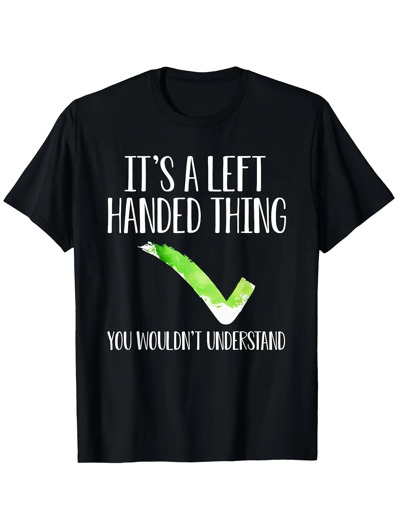 Left-Handed Reverse Checkmark T-Shirt - Lefty Thum unisex soft cotton short sleeve t shirt, vintage graphic casual tee for men women teens, perfect birthday holiday gift for camping travel gym daily street  wear