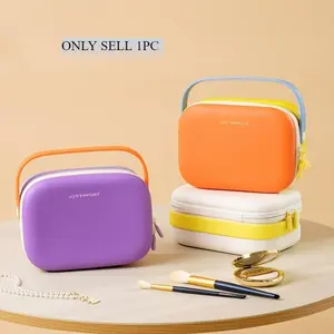 Large-capacity EVA makeup bag, Travel Cosmetic Bags, Makeup organizer pouch, with multiple compartments, surface easy to clean, storage case for cosmetics, skincare products, chargers, other accessories, Odorless, unisex portable beauty