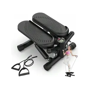 Sports season  Steppers Mini Stair hine With Resistance Bands 330lbs Twist Stepper Portable Exercise Equipment For Full Body Workout Black