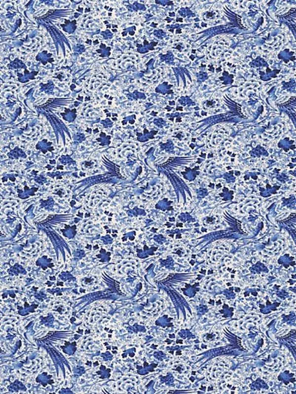 Inspiration Blue Grasscloth Printed Wallpaper