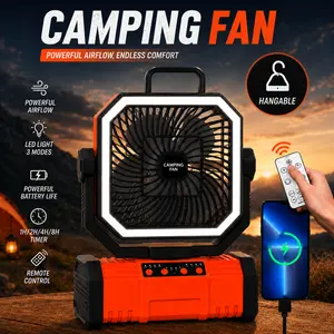 Portable Emergency Rechargeable Fan with Power Bank & LED Light, Long-Lasting Battery for Camping, Survival & Power Outages