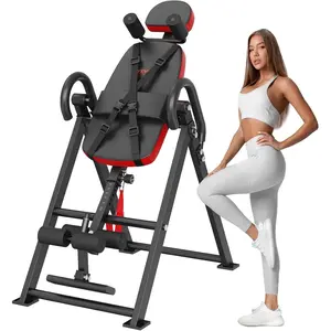 VEVOR Inversion Table, 300lbs Capacity Heavy Duty Inversion Table, Decompression Back Stretcher Machine, Strength Training Equipment with Headrest, Ankle Lock, Adjustable Protective Belt