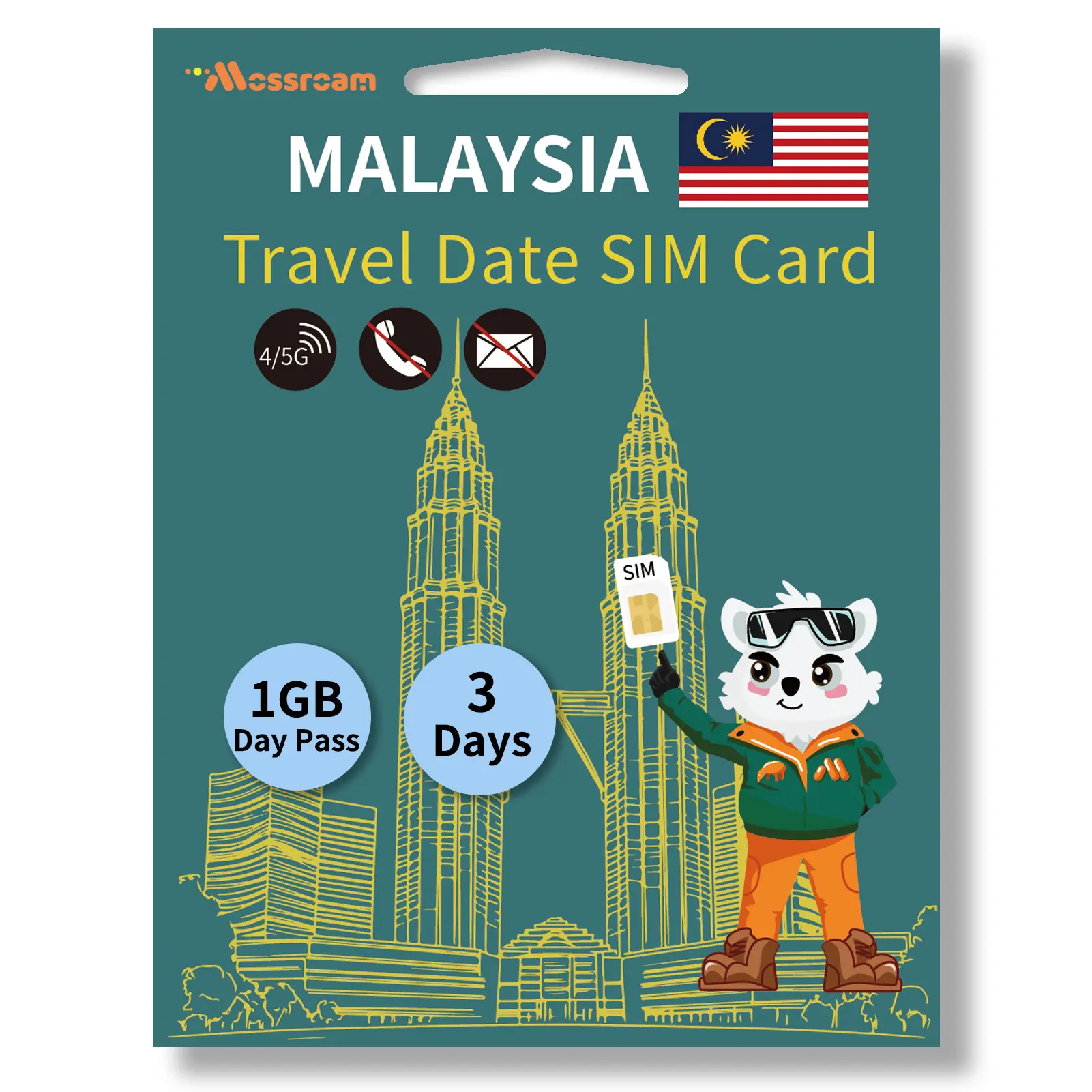 Malaysia Travel SIM Card - 5G/4G LTE High-Speed Data - Prepaid & No Roaming,1-30GB for 7-30 Days - Easy Activation for Tourists & Business Travelers
