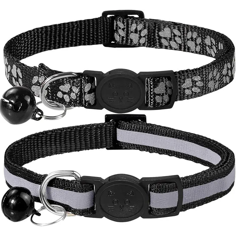 Reflective Cat Collar Breakaway with Bells 2 Pack Adjustable 7.5-12.5 Inch for Girls and Boys Orange pood  collar dog  accessories