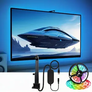 Smart TV Backlight LED Sync Lights for 55-65 Inch TVs, USB Powered Music Sync with Multiple Scene Modes, Ideal for Gaming and Display