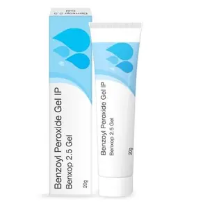 Benxop 2.5% Benzoyl Peroxide Gel for Congested Skin - Topical Skincare Gel (20 g / 0.70 oz)