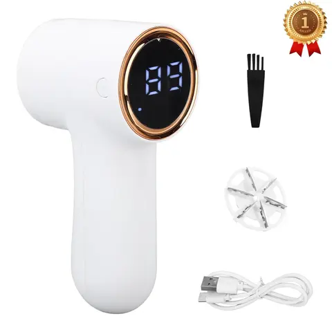 Upgraded Cordless Fabric Shaver Lint Remover - USB Rechargeable Electric Hairball Trimmer with Replaceable Blades, 5 Speed Modes, Adjustable Speed, Travel-Friendly, Powerful Motor, Convenient Visible Bin, USB Cable Included for Sweaters, Scarves