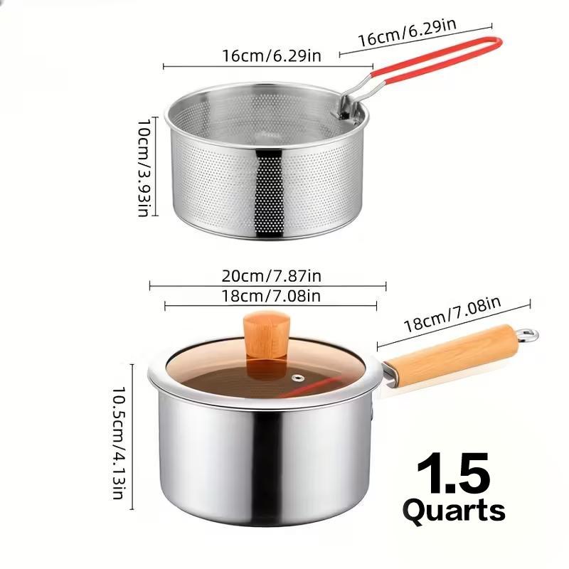 Stainless Steel multifunctional fryer- Deep fryer with basket-Non-Stick ...