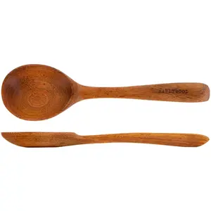 Earlywood - Long Handled Serving Spoon for scooping up side dishes and more. Comfortable handle Cutlery Tableware Wooden Sturdy