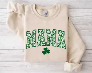 Mama Shamrock Sweatshirt, St. Patricks Day Sweatshirt for Mama, Irish Mom Sweatshirt, Lucky Mama Sweatshirt,St. Patrick's Day Gift,Mama Gift
