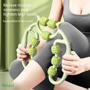 Nine-wheel circular leg clips, thigh muscle relaxer, leg stretching massager, beautiful legs, yoga, roller clips, ladies