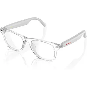 Smart Glasses - Bluetooth Glasses for Men & Women, Touch Control, Outdoor UV Protection and Voice Control, Hands-Free Calls (Clear Lens)