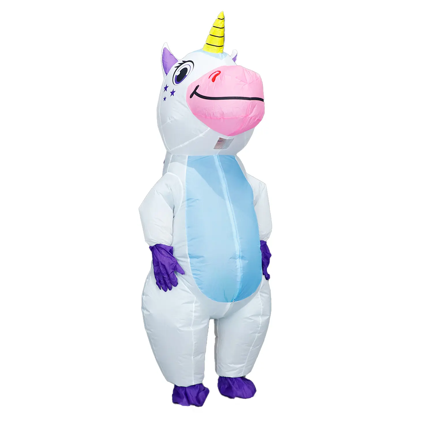 Men's Oversized Unicorn Inflatable Costume - All Seasons Fan-Powered Waterproof Poly Full-Body Suit, Star Pattern, Lightweight Polyester, Casual Accessories for Halloween Cosplay, Company Events, Birthday Parties, Halloween Ideas, Parks Clothes Menswear,