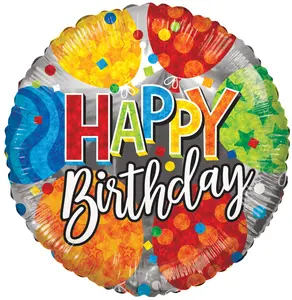 9" Mini Happy Birthday Balloons Air Fill Only Foil Balloon (5 PACK) #16210-09