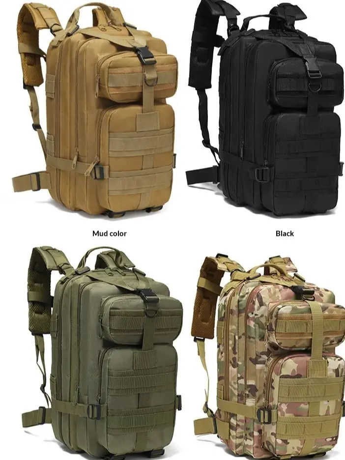 Tear-Resistant Oxford Tactical Backpack with Jungle Digital Pattern, Expandable Molle System and Breathable Padded Straps for Outdoor Hiking, Strap
