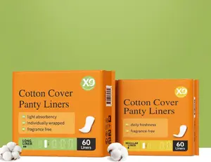 X9 Cotton Cover Panty Liners for Women, Fragrance Free Individually Wrapped Daily Pantiliners, Light Absorbency Breathable Feminine Care Liners, Regular & Long Size Options, 60 Count