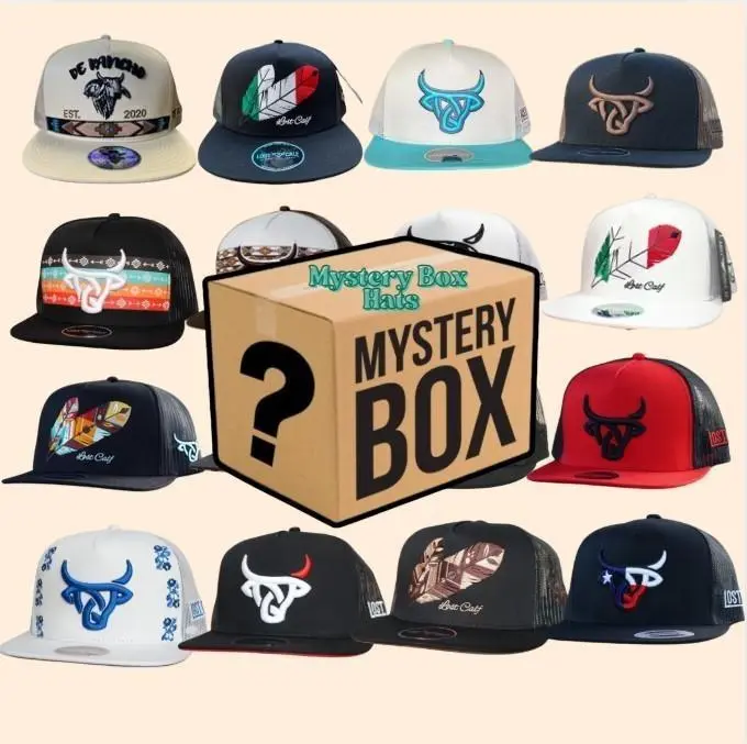 Western Hat Mystery Box | Cowboy Style Trucker Hat | Unisex Ranch Hat | Casual Snapback Hat | Embroidered Bull Hat