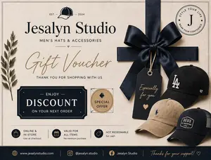 Jesalyn Studio Customer Thank You Card for Men’s Hats Ver 2