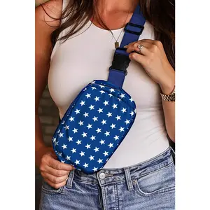 Bluing Independent Day Flag Star Printed Crossbody Bag