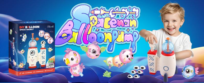 195pcs DIY Craft Kits for Kids, Make Your Own Magic Balloon Nano Tape Bubble Kit, DIY Rocket Balloon Making Kit with Sticky Bouncy Bubble & Stickers Accessories,Toy Gift for Kids Boys Girls Ages 3-12