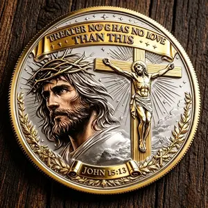 Jesus Replica Coin 'ultimate Love Resurrection' Memorial Coin, Collectible Religious Coin, Ideal Easter Gift, Christian Gift, Church History Souvenir