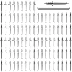 100 pcs Double-Headed Invisible Skirting Nails with Sleeve Tool Seamless Non-Marking Fasteners for Solid Wood Baseboards Trim & Molding