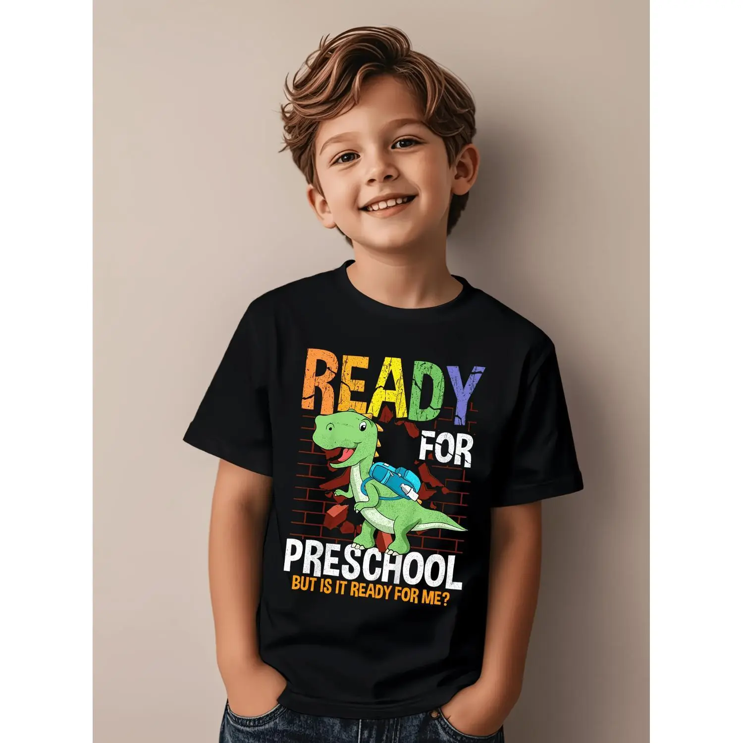 First Day of Preschool Boy Ready for Pre School Novelty Aesthetic Graphic Kid T-Shirt Cute Kid T-Shirts Streetwear Tops Tees for Kid