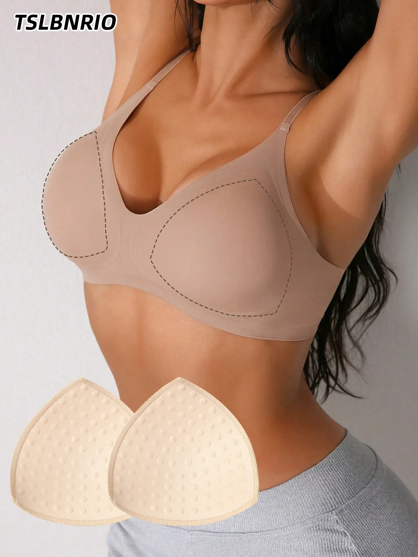 6Pcs 3D Push Up Bra Pads Inserts, Breathable Dot Fabric Soft Bra Cups, Removable Breast Enhancer Pads for Sports Bras, Camisoles, Dresses & Daily Comfort Wear