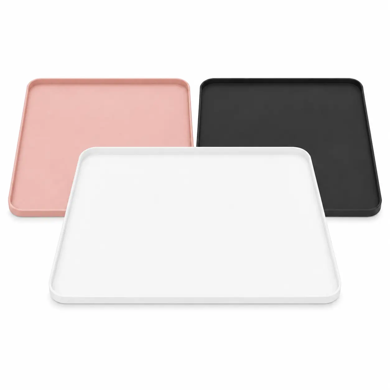 Silicone Drip Tray Mat 13 x 9 inches Leak-Proof Floor Protection Mat Suitable for Refrigerator, Washing Machine, Portable Air Conditioner Durable and Easy to Clean Pink, Black, White