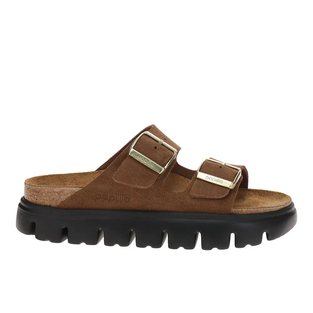 BIRKENSTOCK Womens Arizona Chunky Suede Leather Casual Sandals Casual Low Heel 1-2" - Brown BIRKENSTOCK Womens Arizona Chunky Suede Leather Casual Sandals Casual Low Heel 1-2" - Brown