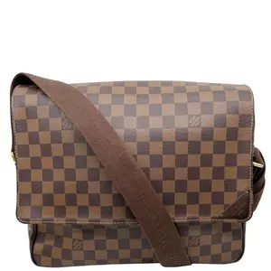 Pre-owned Louis Vuitton Canvas Messenger Bags Shelton MM Damier Ebene Messenger Bag Brown