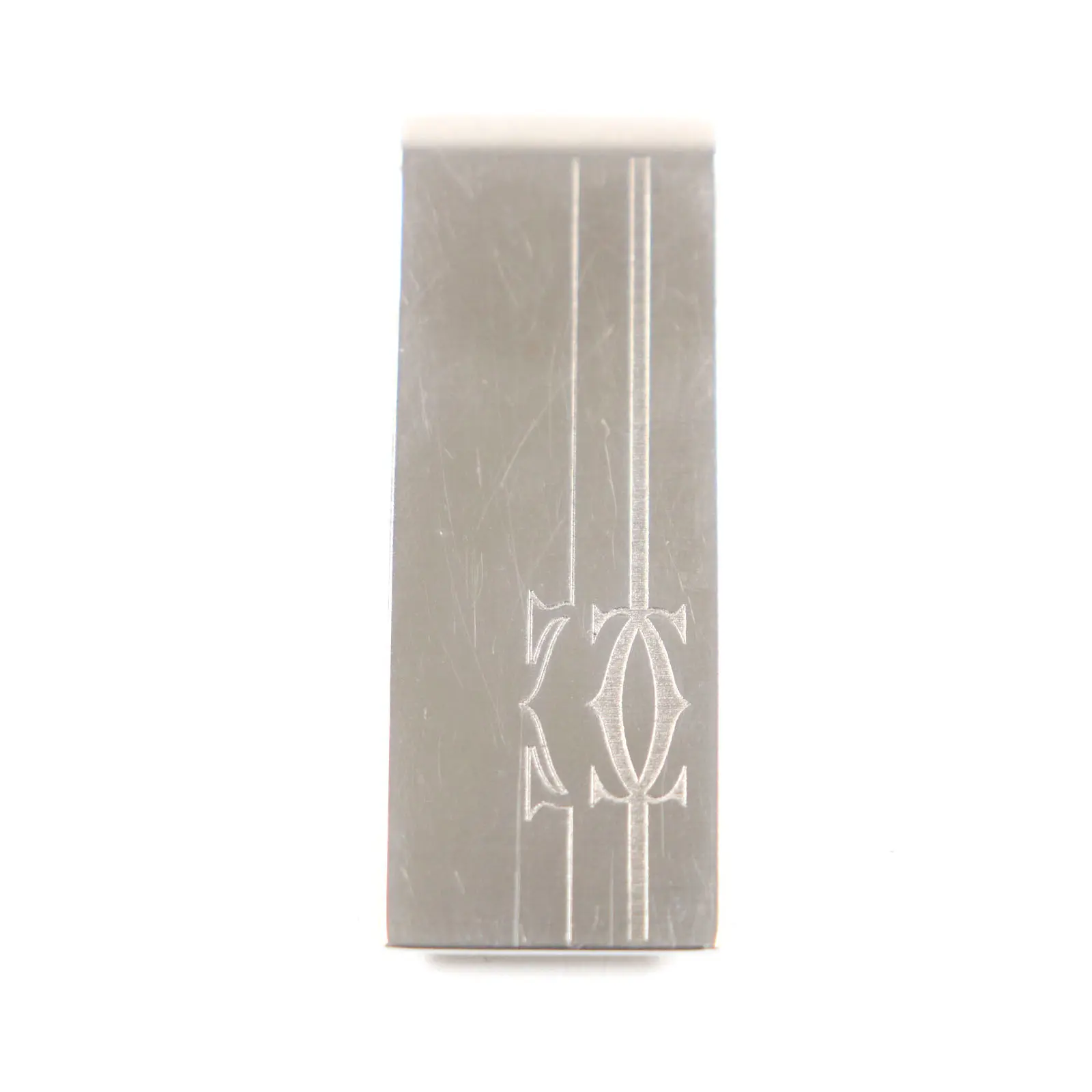 Pre-owned Cartier Sterling Silver 925 (Ag925) Small Leather Goods C2 Decor Silver Money Clip